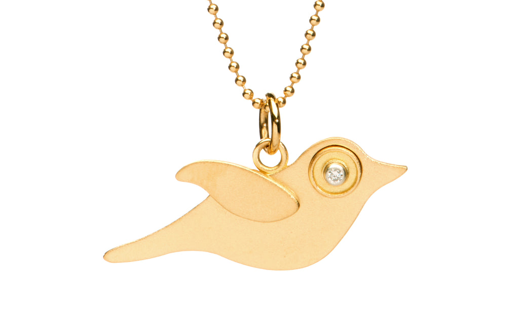 Love Dove Large Bird with Letter Choker Necklace
